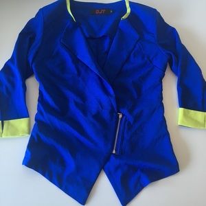 Blue and neon yellow Blazer